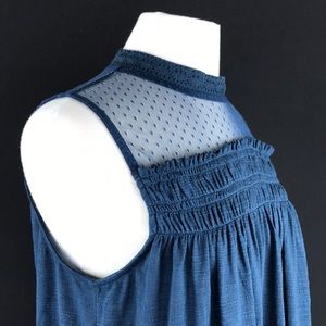 Xhilaration Teal High Neck Tank Top